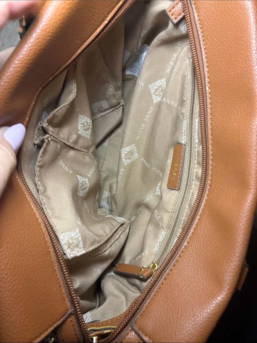 Pebbled Leather Satchel in Cognac Brown‎